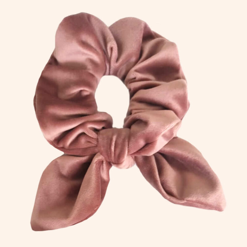 Scrunchie fatto a mano in velluto di puro cotone