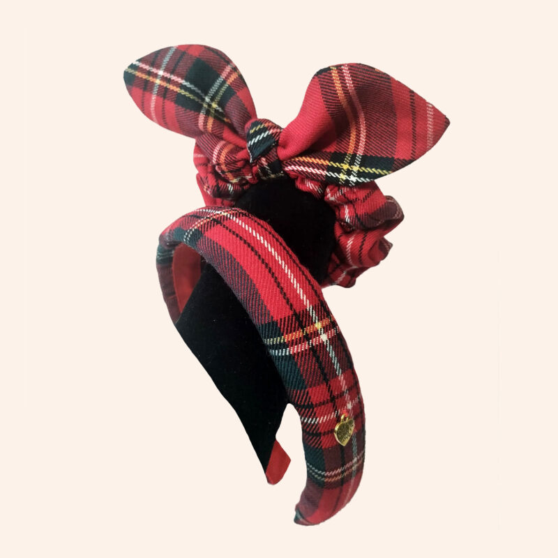 Cerchietto capelli in Tartan di pura lana combo