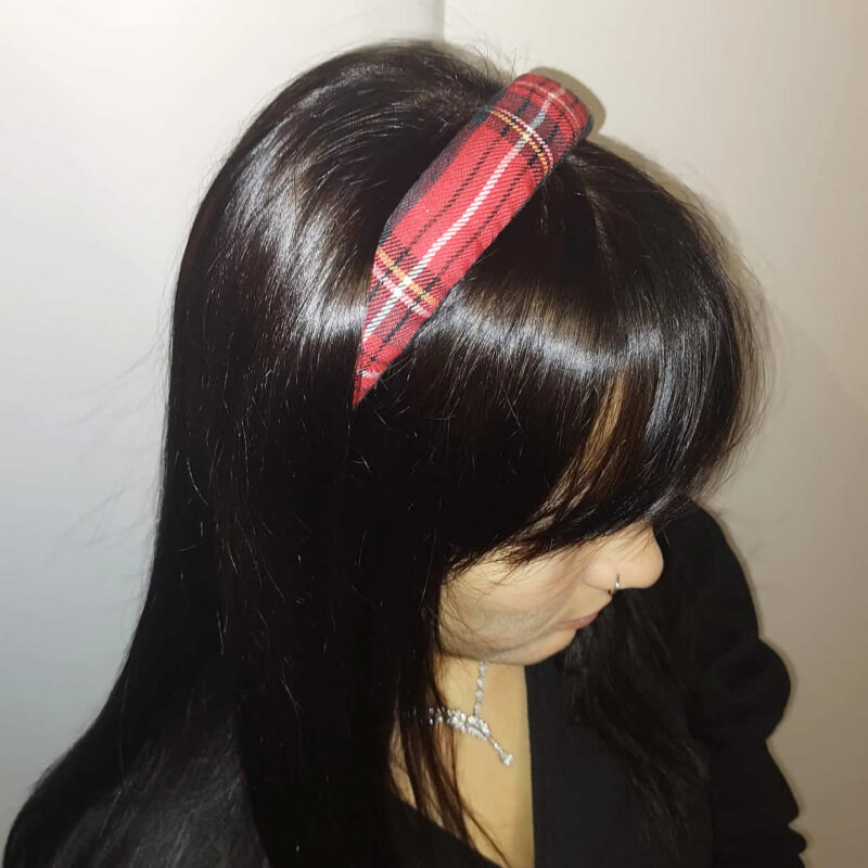 Cerchietto capelli in Tartan di pura lana